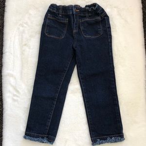 Joe Fresh girls dark denim raw hem jeans size 7